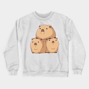 3 Capybara hanging out Crewneck Sweatshirt